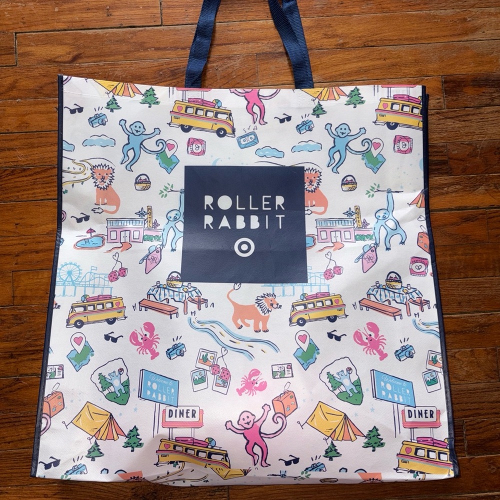 Roller Rabbit x Target Foldable Plastic Reusable Shopping Bag Multicolor